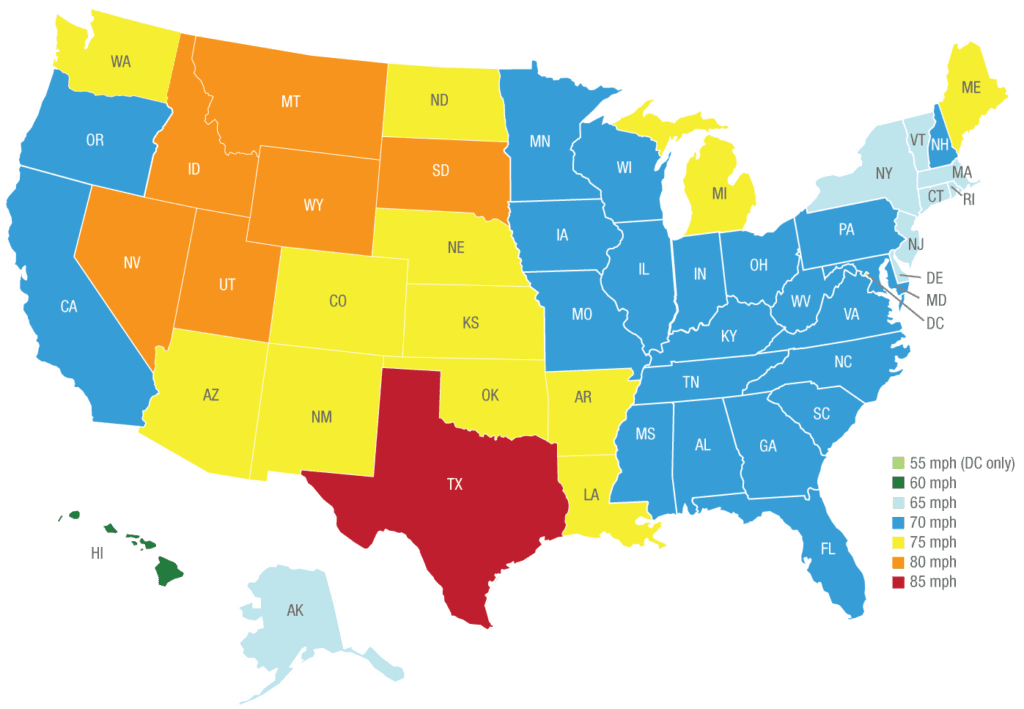 Speed-limits-by-State-IIHS