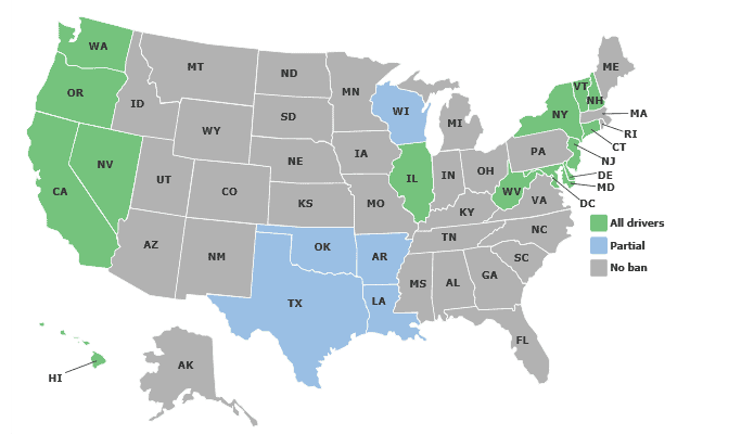 IIHS_states_distracted-driving-Washington law