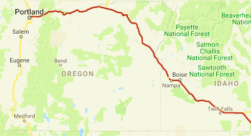 Map I84 Oregon_bad weather crash prevention info