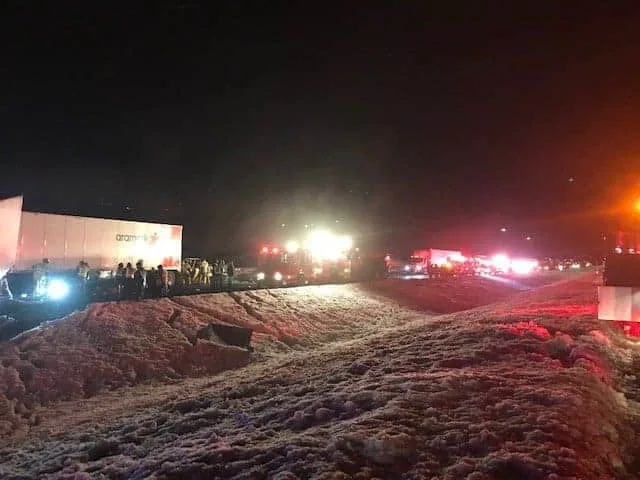 Interstate 90 truck accident east Snoqualmie Summit