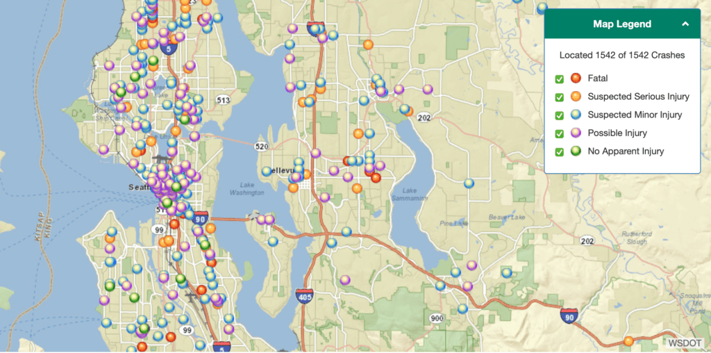 Map-Seattle-metro-pedestrian-collisions-2020
