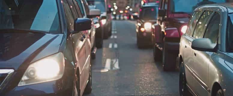 congested traffic on road