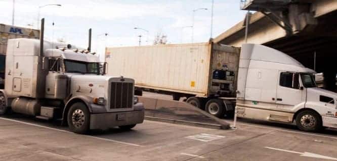 Semi trucks in use