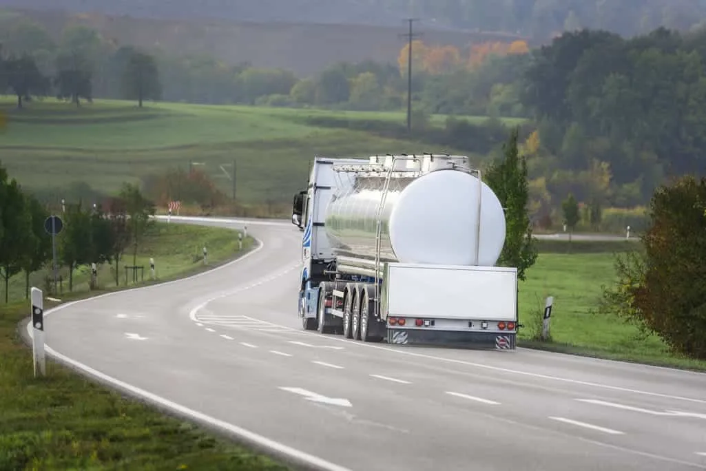 Tanker truck on the road